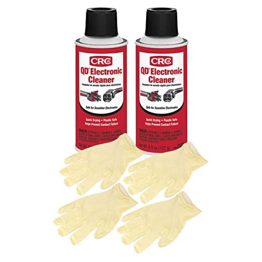 CRC QD Electronic Cleaner (4.5 Wt Oz.) Bundle with Latex Gloves (6 Items)