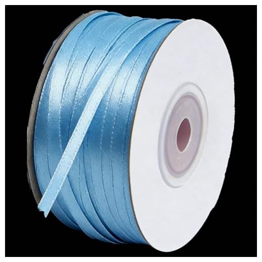 Sky Blue Double Sided Satin Ribbon, 3mm Width, 45m Length, Polyester Craft Ribbon for Gift Wrapping, Hair Accessories, Bookmarks & DIY Crafts