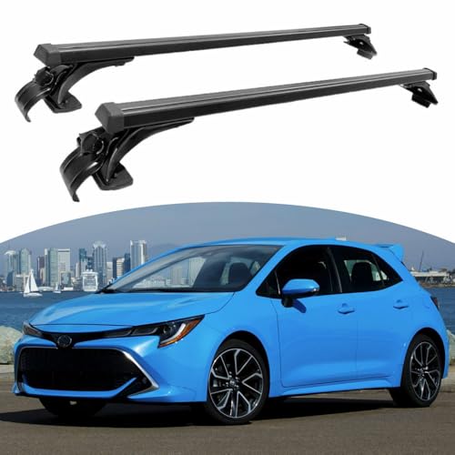 2PCS Crossbar Fits for Toyota Corolla Hatchback 2018-2022 Roof Rack Cargo Luggage Bars Roof Racks Aluminum Cross bar Roof Rail Bar Black