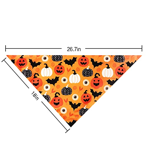 2 Pack Halloween Dog Bandana, Holiday Cat Pumpkin Candy Corn Bandana Bibs Scarf Accessories For Small Mediun Large Dogs And Cats Pets Puppies (Large) #TOP1
