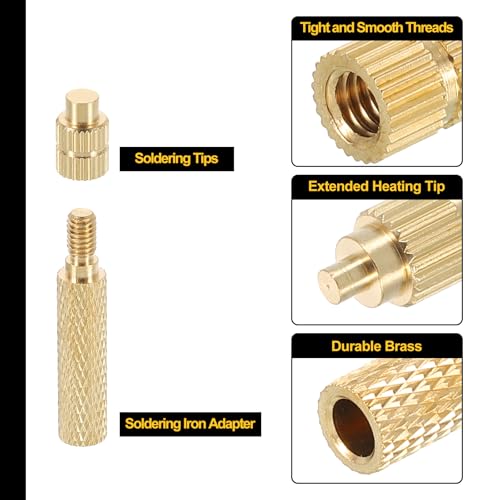 Image of uxcell 8 Pcs Heat Set Insert Tips for Threaded Inserts M2 M2.5 M3 M4 M5 M6 M8 Soldering Irons Threaded Inserts Tool for 3D Printing Components and Plastic Parts