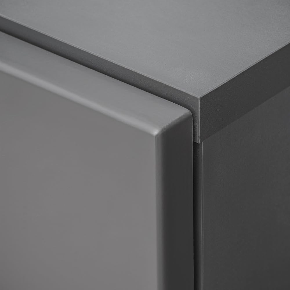 Lomadox Wohnwand Schrankwand Abauwand, 240cm breit, anthrazit mit Eiche, Modern, 1 Wandboard, 1 Hängevitrine, 1 Regalschrank, 1 Lowboard, inkl. LED-Beleuchtung