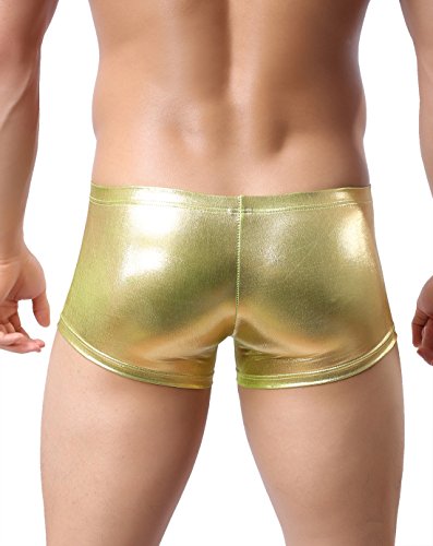 Mendove Men's Sexy Faux Leather Low Rise Boxer Briefs Shorts3