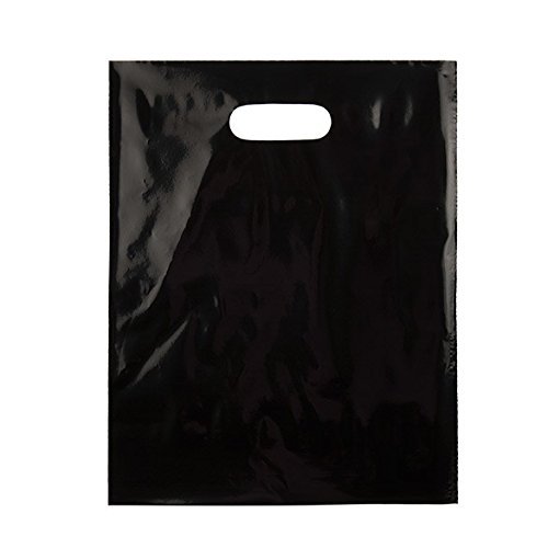 Photo 1 of 100 Black Handle Bags 12x15, Extra Thick 2.25 