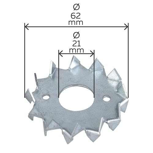Alberts 334444 Scheibendübel mit Zähnen | zweiseitig | sendzimirverzinkt | zum Aufschrauben | Außen-Ø 62 mm | Innen-Ø 21 mm