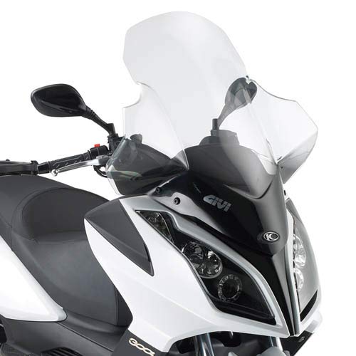 GIVI Parabrisas D294ST para KYMCO Downtown 125I-200I-300I 2009-17, Vidrio Reforzado, Claro, Frontal, Motocicleta