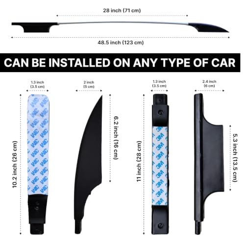 Aksmit Universal Car Roof Rail, Silver, Pair of 2 - Image 4