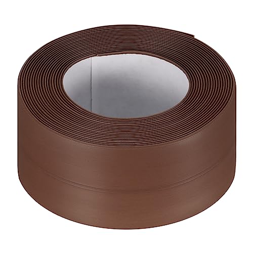 uxcell Waterproof Seal Caulk Strip Tape Self Adhesive 1.5" W x 10.5'L PVC Sealing Tape for Kitchen Bathroom Brown