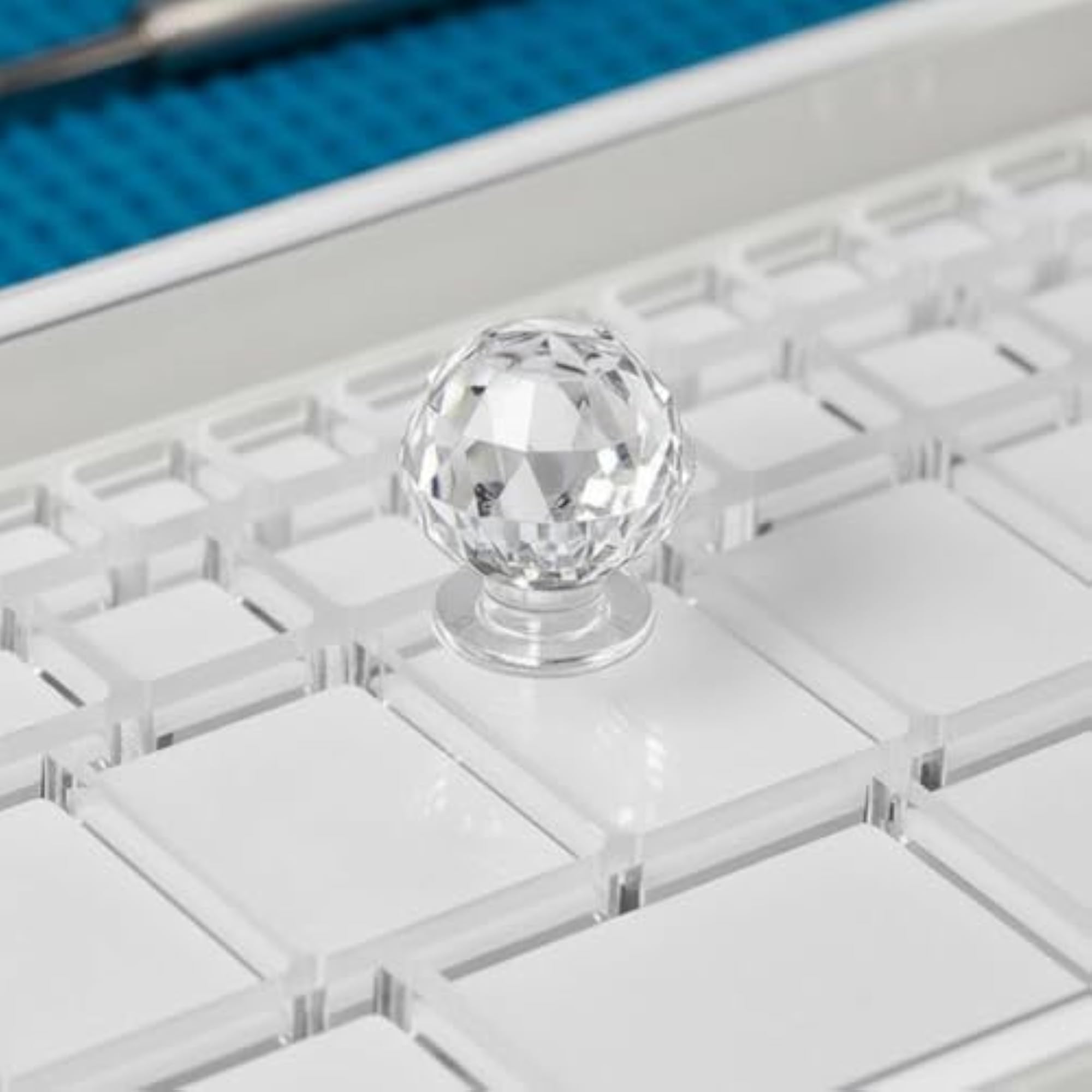Transparent Lid Watch Parts Organizer with Crystal Handle