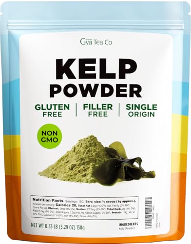 Gya Tea Co Kelp Powder (5.29 oz) - Food Grade Sea Kelp Powder for Immune System, Regulates