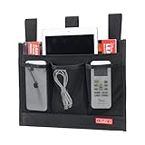 Zafit Hanging Bedside Caddy, Bedside Storage Organizer for Magazine, Phone, Remote control (Classic4 Pockets-Black)