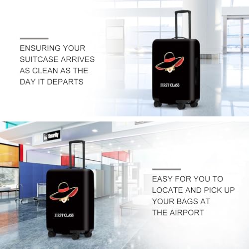 Image of Fashion Women Silhouette Luggage Cover, Black & Red First Class Design Waterproof Suitcase Protector, Stylish Anti-Scratch Travel Case