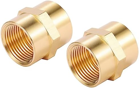 Sanpaint Paquete de 2 acopladores NPT de 3/4" x 3/4", accesorios de tubería hembra de latón (ID x I.D: 1'' x 1'')