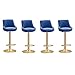 FPigSHS Tabourets de Bar en métal 4Pcs - Tabourets de Bar pivotants à 360°, Chaise en Velours avec Dossier, tabourets de Petit déjeuner Modernes pour café/Maison, Hauteur: 65-80cm Tabouret de Bar