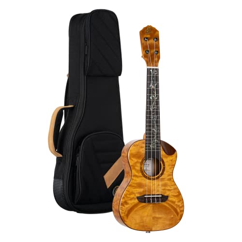 Ukulélé Concert électro-acoustique Ortega Guitars – Série Elite – housse incluse – Solid Quilted Maple (RUET-QMA) - Les Beatles, Paul McCartney, John Lennon, RIngo Starr, George Harrison Ukulélé Concert électro-acoustique Ortega Guitars - Série Elite - housse incluse - Solid Quilted Maple (RUET-QMA)