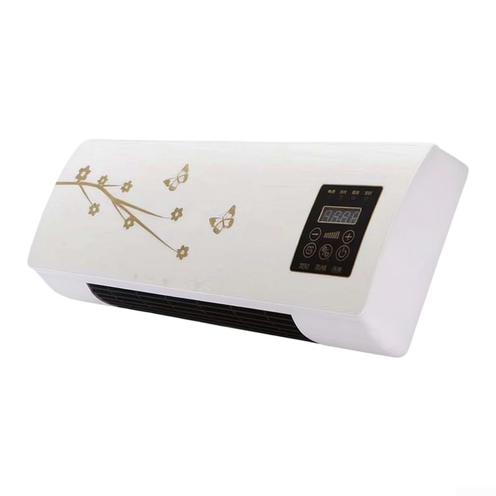 Termoventilatore Ceramico da Parete 2000W con WiFi - Riscaldamento Elettrico Silenzioso per Casa e Ufficio - Timer Settimanale e Telecomando - 54x20x13cm(US Golden Flower)