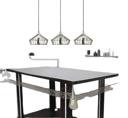 Waterproof Reversible 6-Seater Dining Table Cover – Transparent PVC, Seamless Golden Border, 54x78 Inch, Rectangular, Table Cover_012_Golden-image-44