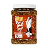 Purina Friskies Party Mix Gravy-Licious Crunch Chicken and Gravy Flavors Cat Treats - 30 oz Canister