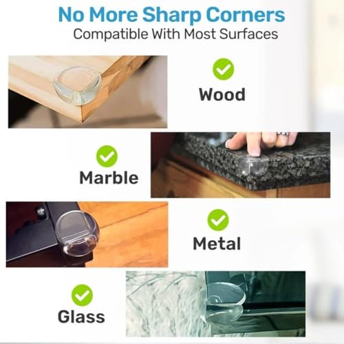 Image of RECLUSE 4 Pcs Baby Corner Protector Shock-Absorbing Density Safety Corner Guards, Transparent Design, Clear Soft Furniture Cushions Protection for Kids, Easy-to-Install Guards for Sharp Corners