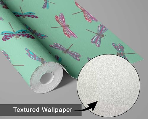 Papier peint libellule S4Sassy pour masquer un mur abîmé facilement
