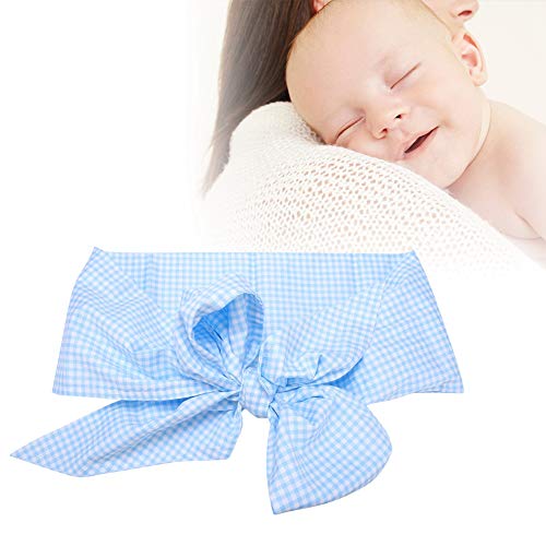 Image of Zerodis Baby Swaddle Wrap Sash, Cotton Maternity Bowknot Newborn Infant Blanket for Photo Stretch Wrap Swaddle Blanket Receiving Blanket (Light Blue Plaid)