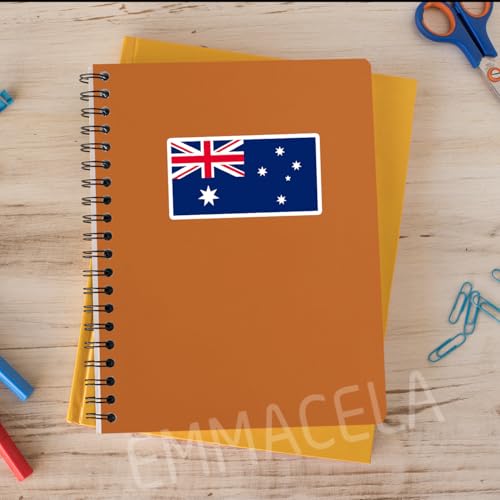Image of (3PCS) Australia Flag stickers, Countries Flag Stickers - Waterproof Vinyl Decals For Laptops, Tumblers, Water Bottles, Books, Scrapbooks, Size 3 x 1.7 Inch
