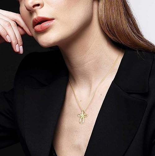 Cross Necklace 14K Gold Cross Necklaces for Women Twisted Gold Chain Necklace for Womens Pendant Necklaces 24mm4