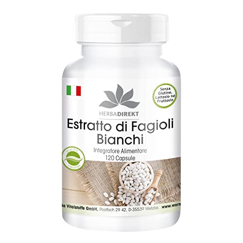 Estratto di fagioli con cromo - Caffè verde e fieno greco - 120 capsule | HERBADIREKT by Warnke Vitalstoffe - Qualità da farmacia tedesca