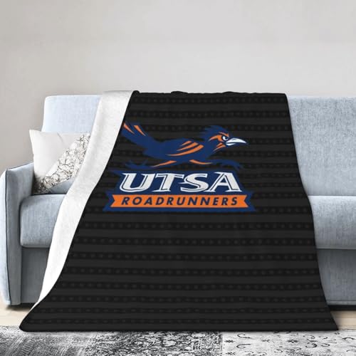 UTSA Roadrunners Blanket Large Luxury Fleece Soft Anti-Static Anti-Pilling Flannel Bed Blanket