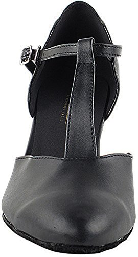 Women's Ballroom Dance Shoes Tango Wedding Salsa Dance Shoes Black Leather 6819Eb Comfortable - Very Fine 2.5" Heel 7.5 M Us [Bundle Of 5] #TOP2