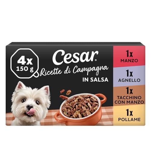 Cesar Ricette Di Campagna Cibo Per Cane, Selezione Assortita, 150 G, 24 Vaschette - 3600 G
