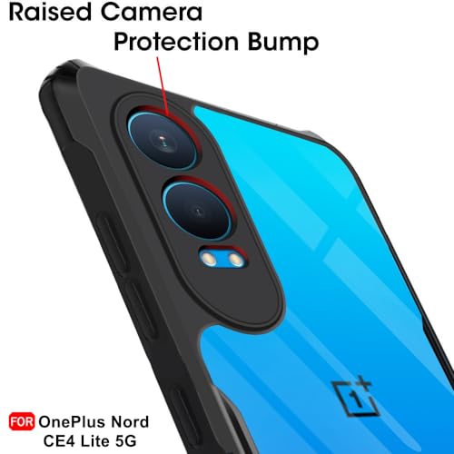 TheGiftKart Crystal Clear Back Cover Case for OnePlus Nord CE 4 Lite 5G | 360 Degree Protection | Protective Design | Transparent Back Cover Case for OnePlus Nord CE4 Lite 5G (PC & TPU, Black Bumper) 5 41UG1cT35bL