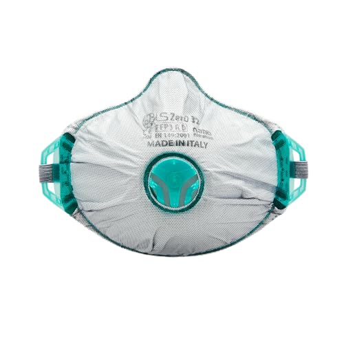 BLS Zer0 32 FFP3 R D | Astuccio da 5 mascherine FFP3 a coppa con valvola di espirazione ed elastici regolabili | Certificato CE | Made in Europe