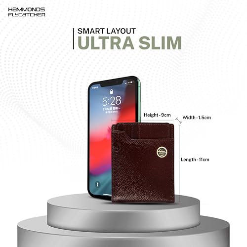 HAMMONDS FLYCATCHER Genuine Leather Wallet for Men - RFID Protected Leather Purse for Men, Money Purse for Men, Bi-Fold Wallet - 6 Card Slots, 1 Card Case, Coin Pocket, Hidden Pockets - Brown (Image - 6)