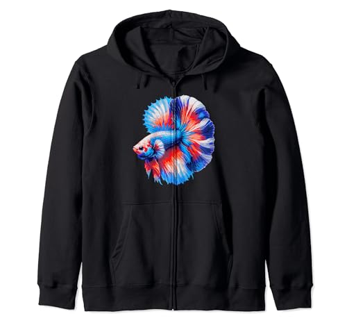 Color Splash Betta Fish Siamés Fighting Fish Aquarium Lover Sudadera con Capucha
