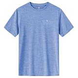 [YSENTO] トレーニングシャツ 半袖Tシャツ メンズ 丸首 軽量 スポーツウェア ジム 筋トレ カジュアル トップス 反射テープ 4wayストレッチ ラッシュガード 吸汗速乾 アウトドアウエア ブルー01 3XL