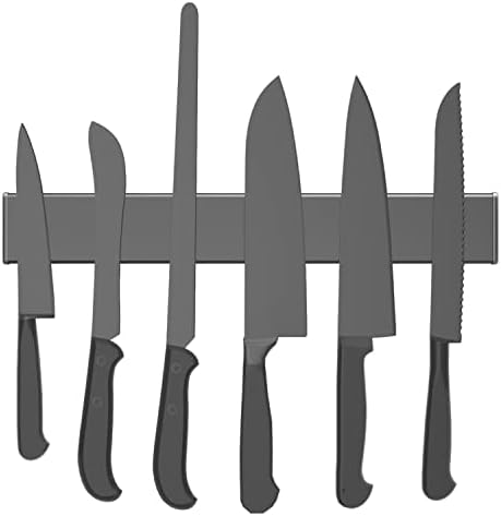 SUBTRACTION Magnetic Knife Strip,No Drilling 12 Inch Stainless Steel Knife Holder,Space-Saving Knife Rack,Knife Bar,Kitchen Knife Storage Organizer,Black