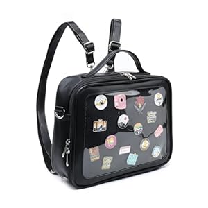 RAINBOW SMILE Ita Bag Backpack Crossbody Bag Kawaii Pin Display Bag Denim PU Messenger Shoulder Bags