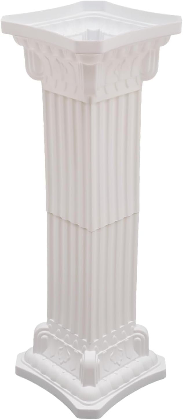 4 Colonne Romane Bianche Alte 88 Cm (2,9 Piedi) per Matrimoni - Pilastri Decorativi per Matrimoni, Feste Ed Eventi - Eleganti Piedistalli Floreali per Centrotavola Mozzafiato White