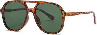 Oversized Aviator Sunglasses for Men & Women - Retro Pilot Frame with Gradient/Tinted Lenses, UV Protection