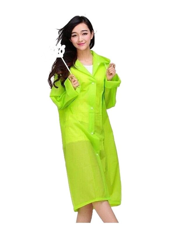 FIRMED STRING RAINCOAT FOR WOMEN'S-PVC TRANSPARENT WATERPROOF REUSEABLE RAINWEAR WITH FUNCTIONAL POCKETS,ADJUSTABLE HOOD AND CARRYING POUCH-image-44