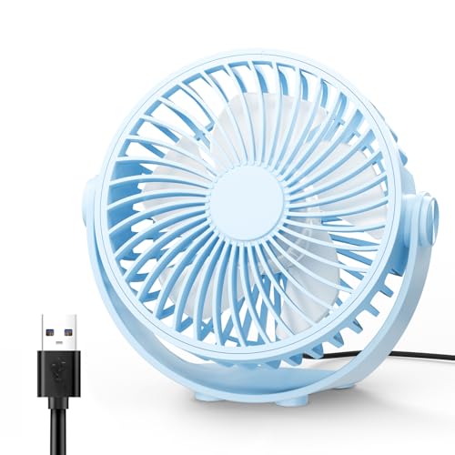 Edvision USB Desk Fan, 5 Inch Mini Portable, 3 Speeds