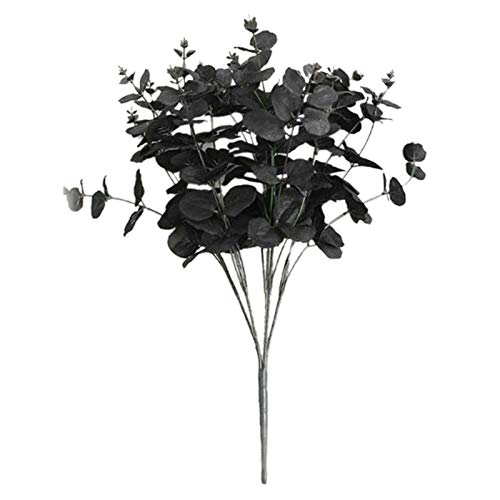 Glakyur 20 cabezas artificiales eucalipto negro falso planta decoración de fiesta de boda