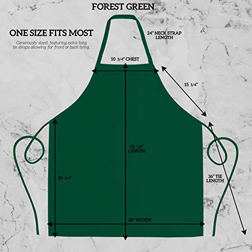 Image of GREEN LIFESTYLE 12 Pack Professional Chef Apron - Grilling Aprons for Men, Waterproof Cooking Aprons for BBQ, Work or Restaurant Use, Kitchen Aprons for Women - Green, No Pockets