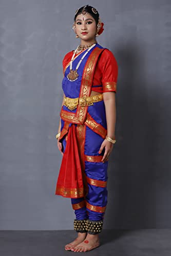 Image of Bharatnatyam Costume for Girls | Bharatanatyam Dress for Kids | Readymade Classical Dance Costume for Annual Function & Stage Performance