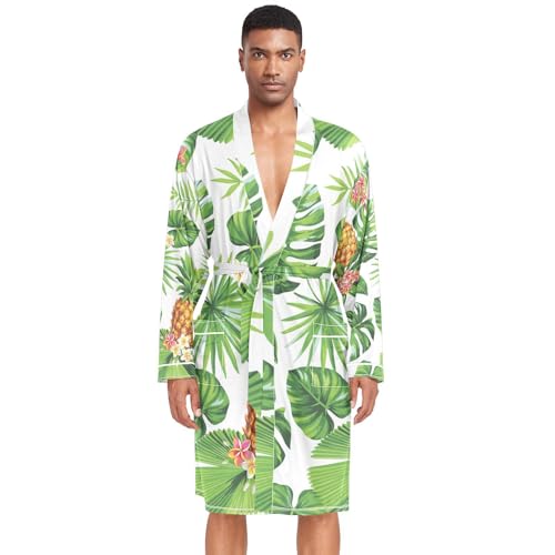Men Kimono Satin Robe, Wedding Short Bathrobe Sleepwear Dressing Gown M-XL - Main Image