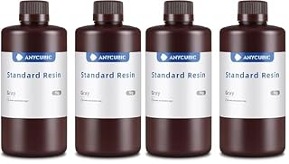 ANYCUBIC 光造形3Dプリンター レジン 3Dプリント用 標準樹脂 405nm LCD/MSLA プリンター対応 低刺激 低臭 高精細 高強度 Photon monoシリーズ対応（グレー 2kg） (× 2)