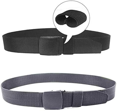 Geen Metaal Luchthaven Veilig 2x Tactische Herenriem - Verstelbare Nylon Riem Zonder Metaal, Grijs & Zwart Traploos Instelbaar Zonder Gaten Geen Metaal Luchthaven Veilig 2x Tactische Herenriem - Verstelbare Nylon Riem Zonder Metaal, Grijs & Zwart Traploos Instelbaar Zonder Gaten