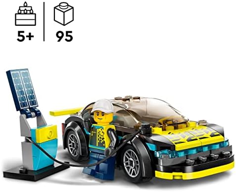 LEGO 60383 City Electric Sports Car Toy for 5 Plus Years Old Boys and Girls, Race Car for Kids Set with Racing Driver Minifigure, Building Toys