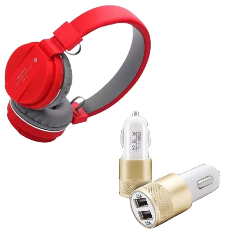 Cospex Combo Pack of 2 Items - Comfortable On-Ear Bluetooth Wireless Headphone, Metal.Car.2amp (1 Year Warranty)-image-36